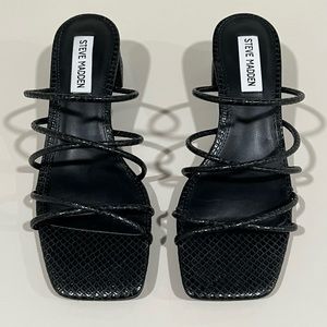 Steve Madden Paige Black Snake Heels